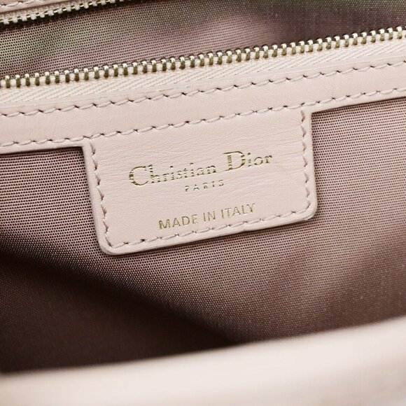 CHRISTIAN DIOR Panarea Cannage Shoulder Bag Coating Canvas Leather Pink 88YH016 - Picture 14 of 16